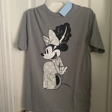 Disney Minnie Mouse Bride of Frankenstein Gray T-Shirt Top Size XS Extra Small