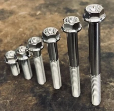 4pcs TITANIUM Ti Hex Head Flange Bolt M6X13 20 25 30 35 40 50 60mm M6x1.0mm