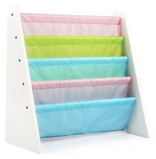 Humble Crew Kids Book Rack Storage Bookshelf, White/Pastel Pastel Collection 