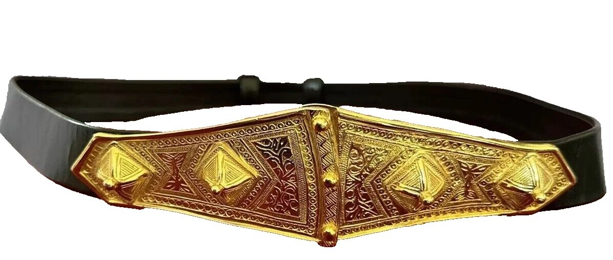 Black Leather Vintage Belt Buckles