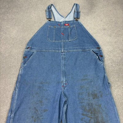 Dickies Latzhose Erwachsene 44x30 blau Latzhose Denim Arbeitskleidung Zimmermann Herren*