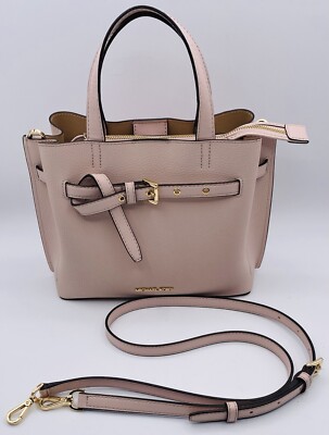 Michael Kors Emilia Pink Pebbled Leather Crossbody Top Handle Satchel