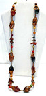 Vintage Necklace 40s ? Pili Nut Seed Tropical MCM Multi Wood Beads ~ Kitsch Boho