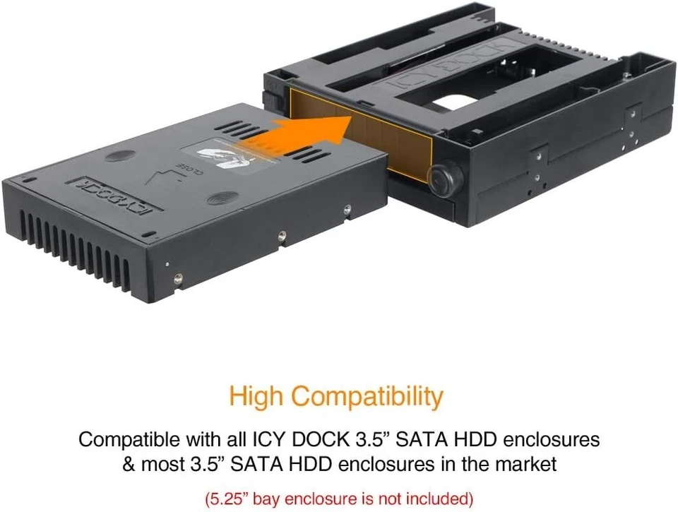 ICY Dock MB882SP-1S-2B / SATA HDD 2.5" to 3.5" Converter Enclosure Case - NEW - Image 4 of 4