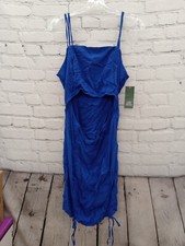 Wild Fable Blue Spagetti Strap Ruched Cut Out Bodycon Dress Size XXL