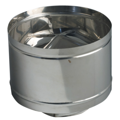 fumaiolo a botte Ø 12 cm acciaio inox attacco tondo camino antipioggia