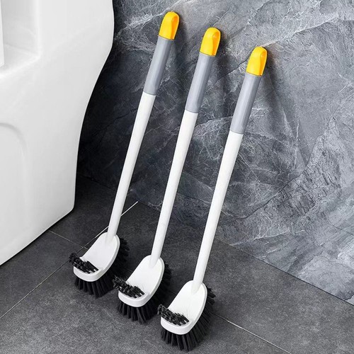 Plastic Toilet Brush Long Handle Bathroom Brush New Curved Cleaning Brush | eBay
