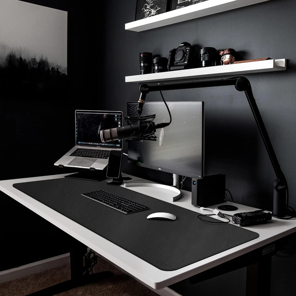 Sottomano Da Scrivania in Pelle - 140X40Cm - Tappetino Da Scrivania in Pelle PU  - Immagine 2 di 4