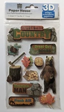 Out In The Country Great Outdoors Camping Hiking Scrapbook Stickers Paper House