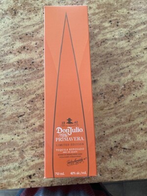 Don Julio 1942 Primavera tequila reposado box only 3.75''x14''x3.75''