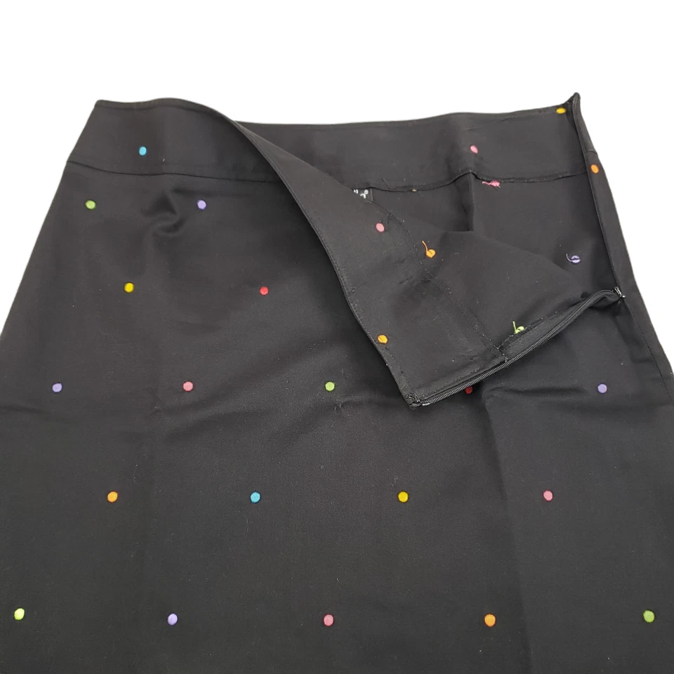 Rafaella женская юбка 10 мини черный цвет горошек стороны молнии хлопок эластичной - Изображение 3 из 4