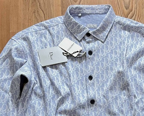 Dior Baby Blue Color TShirt Cotton Dress Shirt Usa Regular Size Medium
