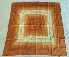 Women's cream and copper colored scarf from Japan 100 acetate twill