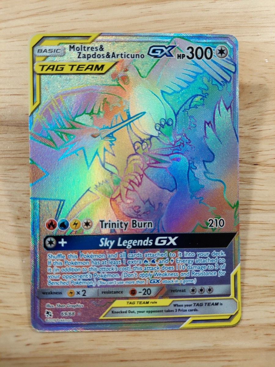 Moltres & Zapdos & Articuno GX 69/68 Hidden Fates NM Secret
