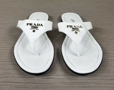 prada logo flip flop