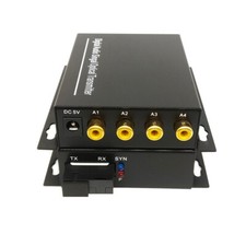 4port Audio RCA over Fiber Optic Extender Converter for Broadcast System, A set