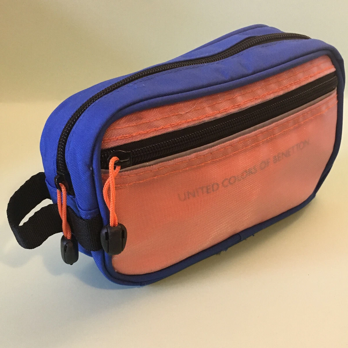 United Colors of BENETTON Necessaire Clutch Mesh Zipped Pouch Beauty Make up