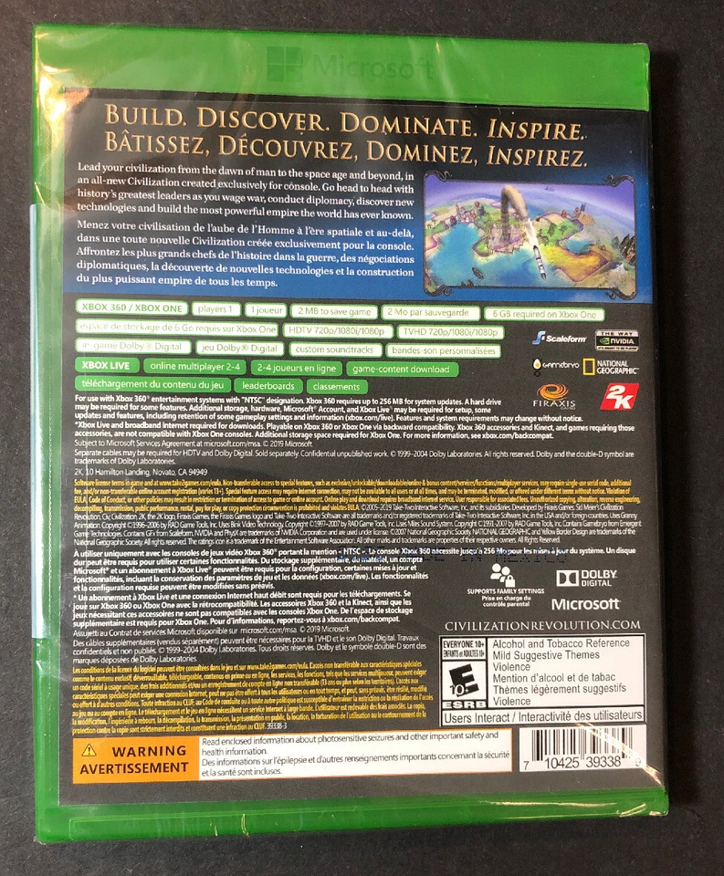 Sid Meier's Civilization Revolution [ G2 Case ] (XBOX ONE / XBOX 360) NEW - Image 2 of 4