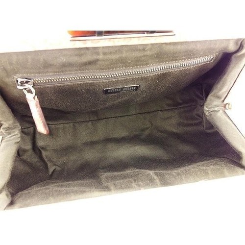 Miu Miu Shoulder Bag Croc Embossed Leather Pink Beige 14.96x6.89x1.57in Used - Picture 4 of 6
