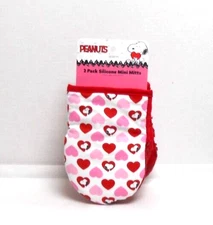 Peanuts Snoopy Valentine 2 Mini Oven Mitts Hearts