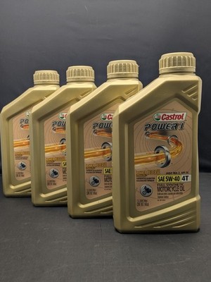 Castrol Power 1 Racing 4T Motorcycle Oil Four - 1 qt Bottles 5W40 6113