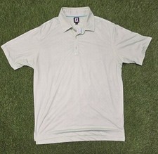 FootJoy FJ Men's XL Golf Polo Shirt Mint Green White Floral Micro Print ProDry