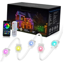 Permanent Outdoor Lights, 50ft Smart RGBICW Outdoor Lights with 30 Triple-LED 