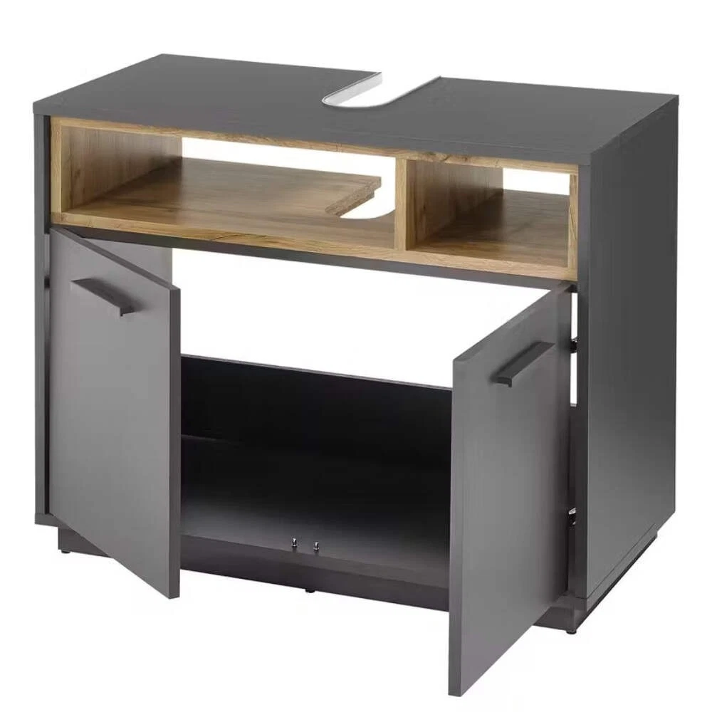 Mueble bajo lavabo MILANO 2 puertas - Grafit / Grafit Abs. roble salvaje ♻️