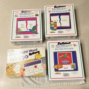 Didax & TREND Skills Puzzles Analogy Synonym Homonyms Sight Word Bingo Ages 6+