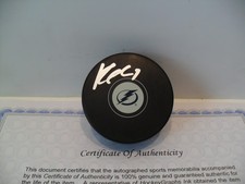 Pontus Holmberg Autograph Signed Tampa Bay Lightning Puck COA Bright Silver Pen