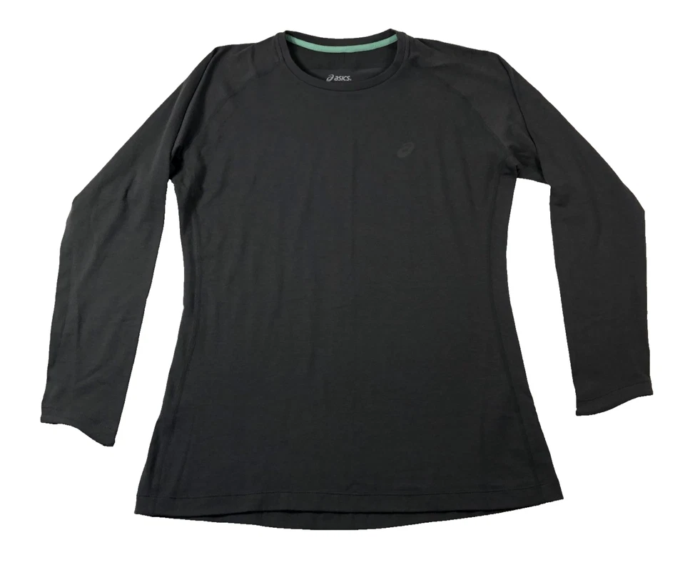 Camisa atlética feminina Asics Top XL cinza escuro MOTIONTHERM manga longa roupa ativa - Imagem 2 de 4