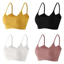 Women Crop Tops Tube Top Streetwear Sleeveless Camis Sport Bra Bralatte Cotton