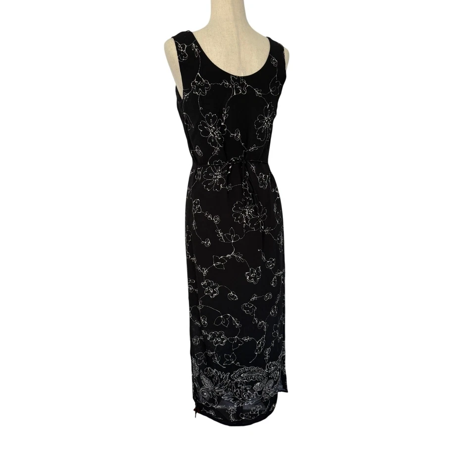 Vintage Donna Ricco Tie Back Maxi Dress - 90's / Grunge / Whimsygoth - Image 4 of 4