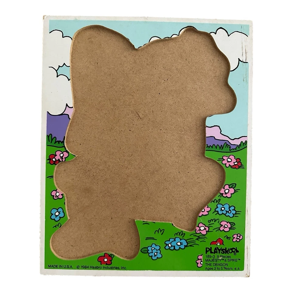 Vtg Playskool My Little Pony MAJESTY SPIKE 9 Pc Puzzle 189-3 Tray Hasbro 1984 - Image 4 of 4