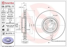 BREMBO Brake Disc Vented Front Axle Braking Fits Mercedes-Benz A-Class B-Class