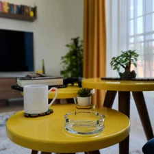 Glass Ashtrays for Cigarettes, Portable Decorative Modern Ashtray for Home Of...