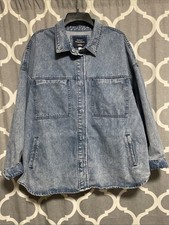 Ashley Vintage Charm Womens Light Washed Denim Jacket Size Large Oversized