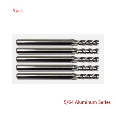 5 Pack 5/64'' Solid Carbide End Mills   4 Flute Center Cutting CNC USA