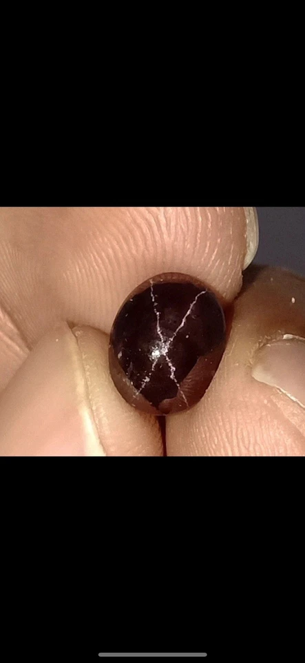 6.70ct Natural 4-Ray Star Garnet | Rare Untreated | Certified Oval Cabochon Gem - Image 3 of 3
