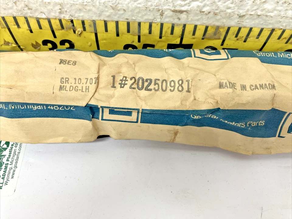 OEM LH Frnt Beltline Weather Strip Trim 20250981 1984-89 Pontiac 6000 4 puertas (Bin89 Foto 2 de 4