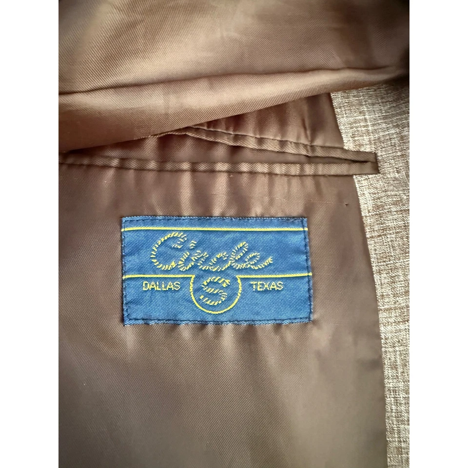 Abrigo deportivo vintage Circle S para hombre 50R marrón Dallas Texas Western Blazer chaqueta Foto 3 de 4