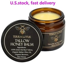 Terra Lotus ORGANIC Beef Tallow Balm Raw Honey Citrus Moisturizing Cream NEW-