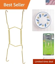 Brass Plate Wall Hanger - Ideal for 8-11 Inch Plate Displays on Drywall