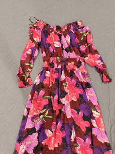 petal + pup Floral Off Shoulder Smocked Chiffon Maxi Dress 3/4 Puff