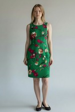 J. Crew Women's Green Floral Sheath Dress - Size 4