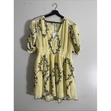 Ganni Mini Dress Recycled Georgette Floral Shadow Flan 36 Designer