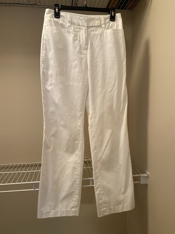 Women's Premise White Straight-Leg Pants With Pockets Size 6