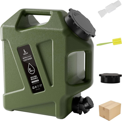 5GAL Camping Water Jug, Portable Water Storage Container with Spigot, Leak-Proof