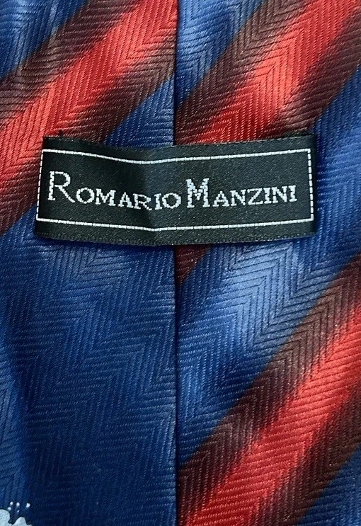 Corbata de colección Romario Manzini a rayas para hombre surfista usada en excelente estado Foto 3 de 4