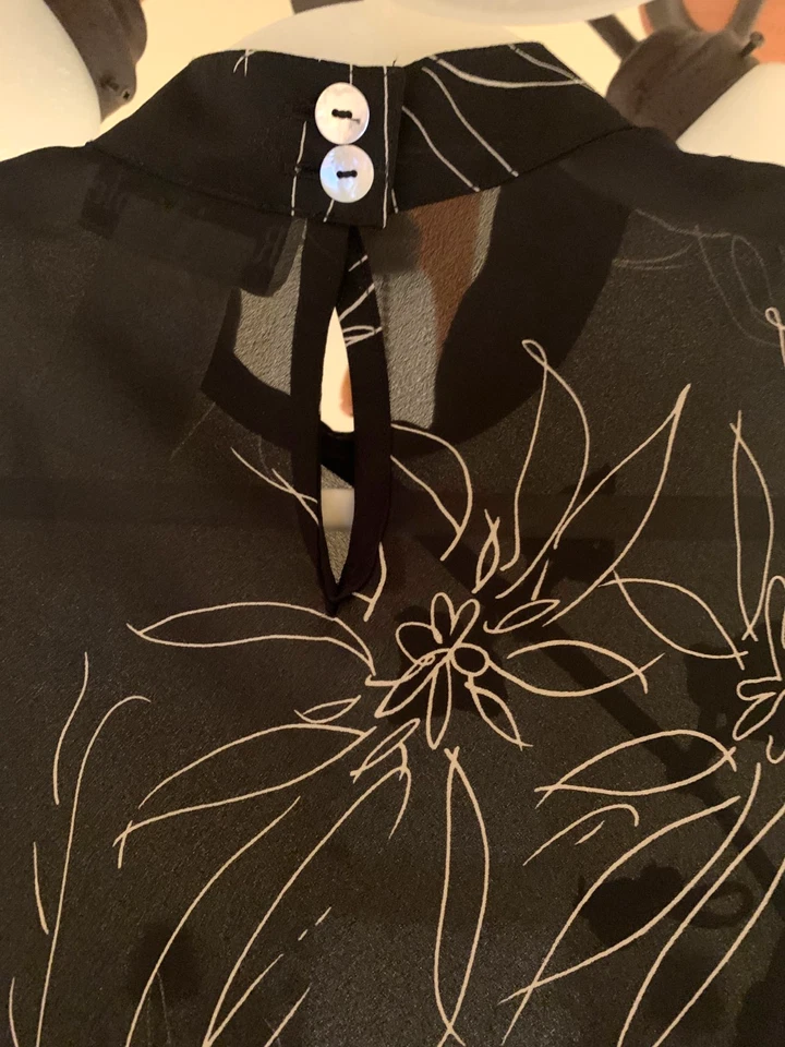 Ronni Nicole 透明黑色长裙 10 码带衬里连衣裙中式领 — 第 3/4 张图片